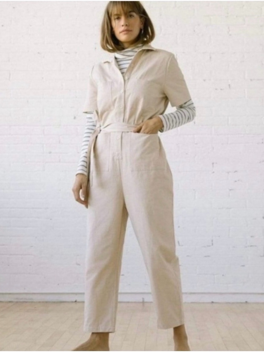 Tradlands Finn Jumpsuit in Natural Canvas Size Small